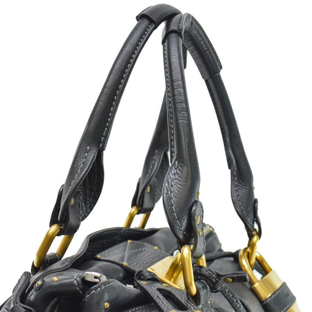 Chloe Bag Paddington Black Metal Handbag Leather - Picture 4 of 5